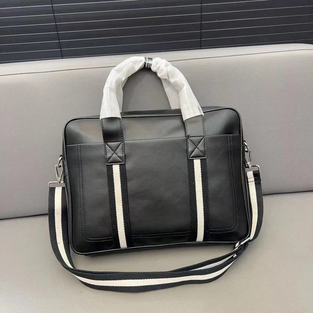 Luxury Bal Brand Briefcase Bag Fashion Design Business Causal Men Leather Handbag Men's Cowhide Large Capacity Handbags Male