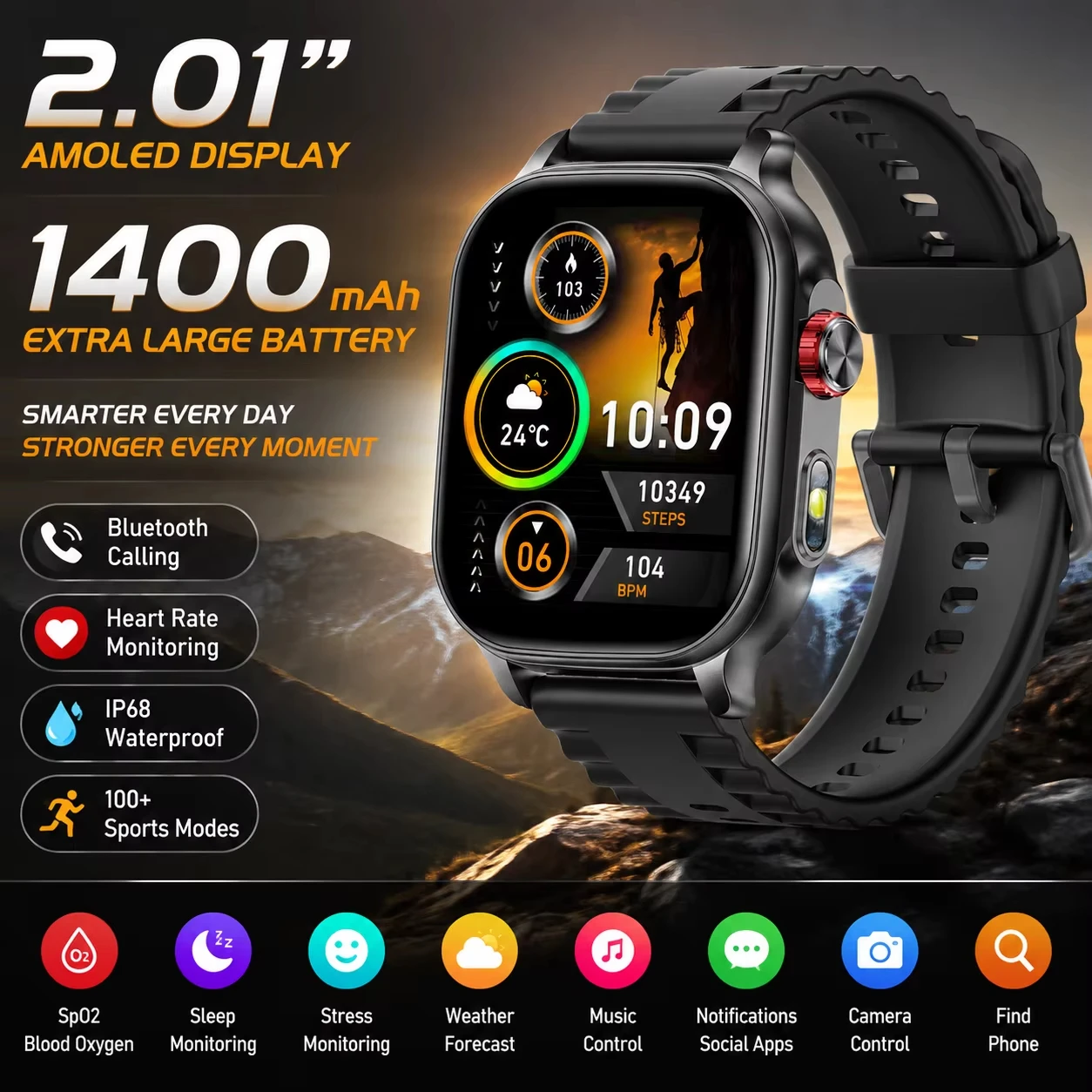 Nouvelle montre connectée Amazfit Bip 6 2026 pour hommes, sportive, étanche IP68, avec suivi cardiaque 24h/24 intégré, appels Bluetooth, montre connectée tendance pour femmes
