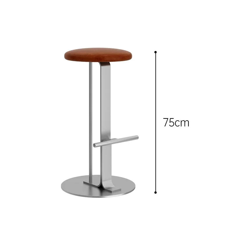 High-End Restaurant Chairs, Bar Stool, Leather Cushion, Counter Seat, Stable Base, Luxury, Designer, High-End, Home Furniture