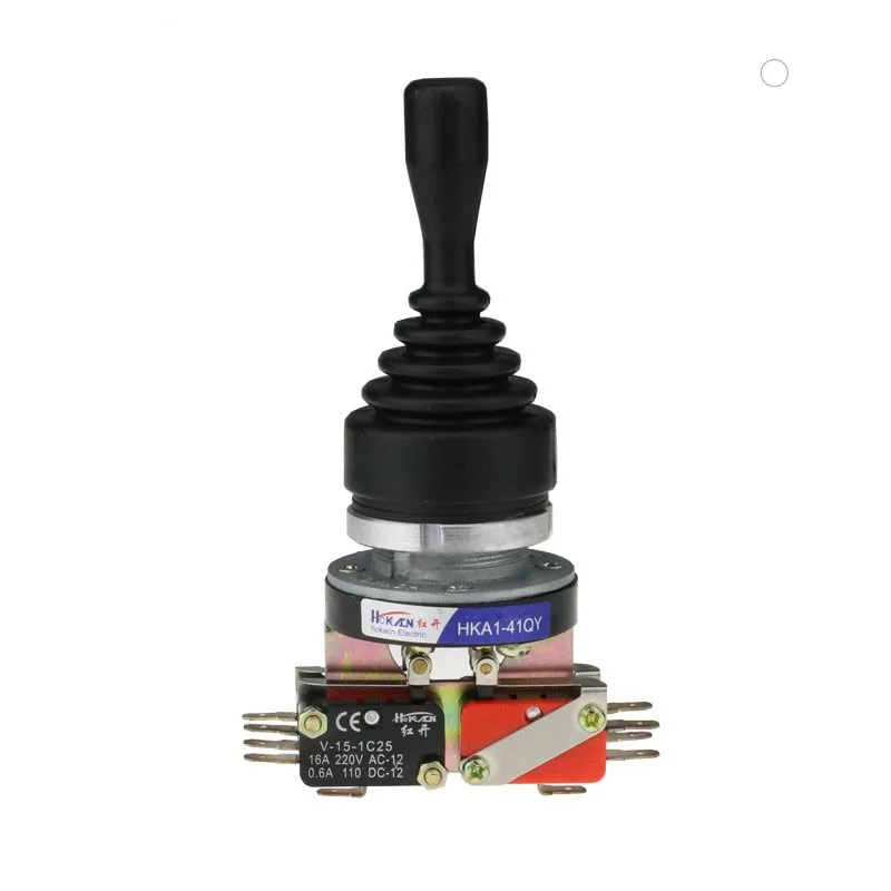 HOKACN 30MM HKA1-41QZ 크로스 스위치 4 웨이 셀프 래칭 잠금 재설정 순간 4NO 4NC 모노 레버 조이스틱 제어 스틱 스위치