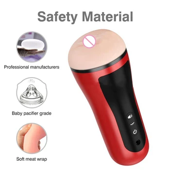 Male Masturbators Cup Vibrator Automatic Sucking Real Vagina Pussy Pocket Male Penis Blowjob Machine Adult Tool Sex Toys for Men 5