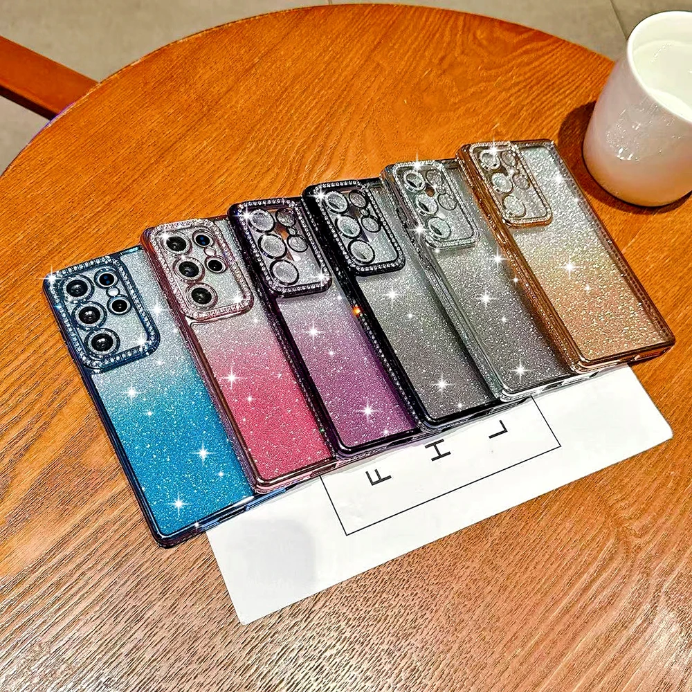 Luxury Electroplated Glitter Gradient Shockproof Phone Case - Soft Silicone Cover