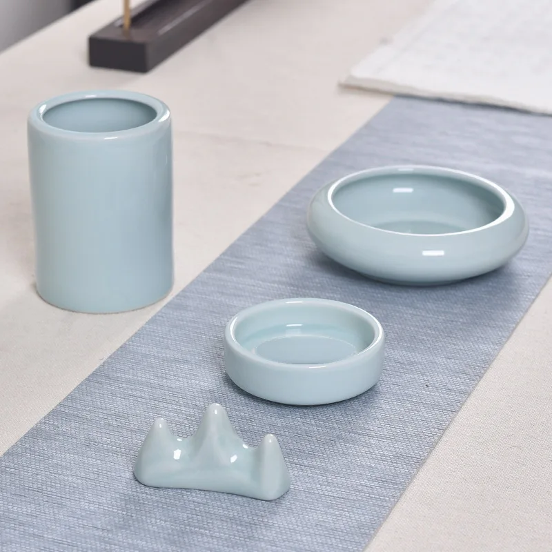 

Набор учебных принадлежностей Celadon, керамическая ручка для мытья, каплевидный держатель, кисточки для каллиграфии