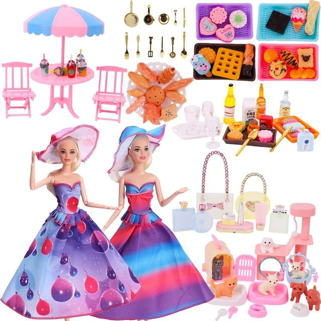 Mini Barbies|barbie & Bjd Dollhouse Accessories - Miniature Picnic Set &  Dress