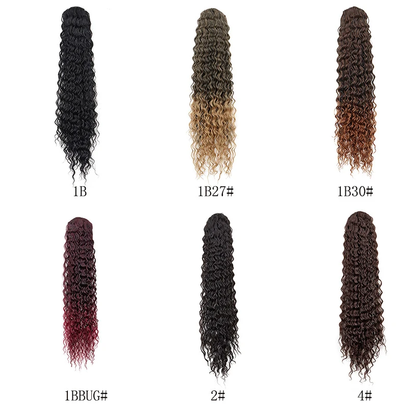 22Inch Synthetic Corn Curly Drawstring Ponytail Clip in Ponytail Extension High Temperature Drawstring  Hairpiece for Women