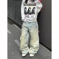 Women's Y2k Baggy Jeans Aesthetic 2000s Style Wide Leg Jean Pants Vintage Harajuku Oversize Denim Trousers Clothes Autumn