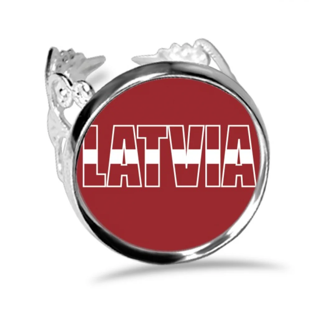 

Latvia Country Flag Name Ring Adjustable Love Wedding Engagement
