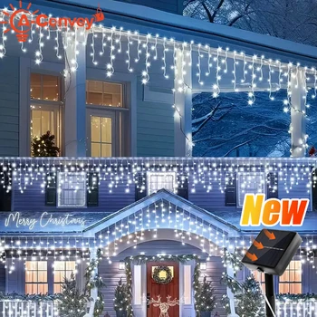 Solar LED Icicle String Lights 1