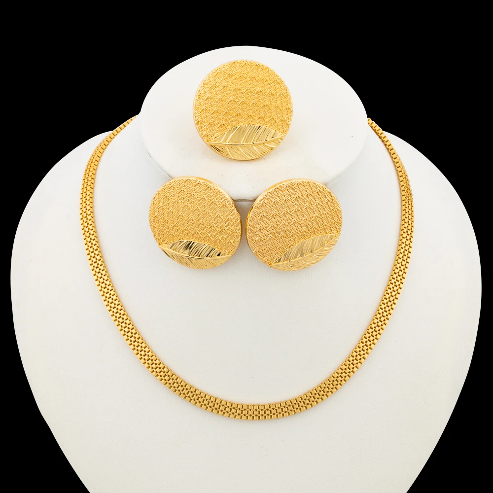 

Ethiopian Tassel 18k Gold Plated Jewelry Set For Women Arabic Wedding Indian Bridal Dubai Necklace Earring Fashion Gifts