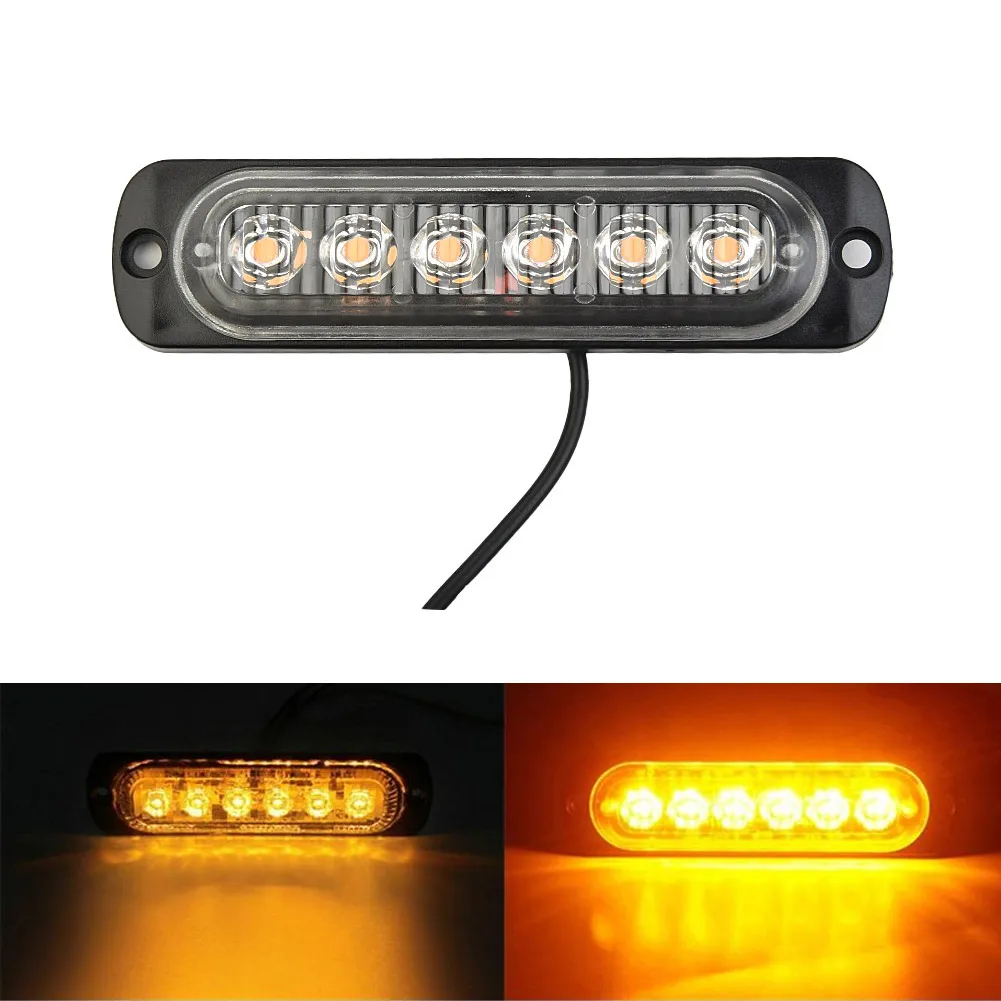 

1Set DC 12V LED Light With Protective Pad&Screws Suitable For Car Truck Urgent Always Bright Light Lamp Yellow 18W