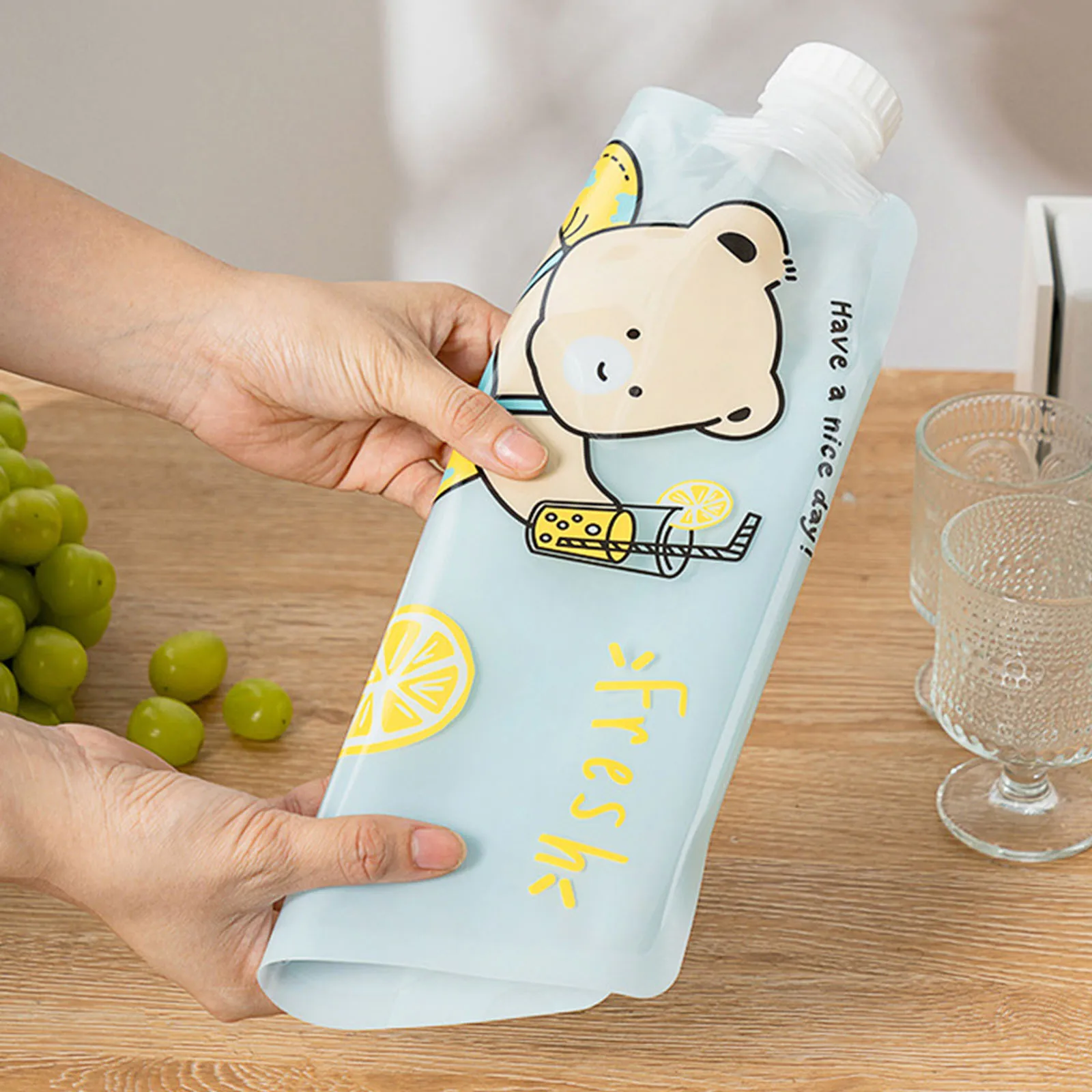 2Pcs 플라스틱 비상 물통 식품 등급 투명 물통 접이식 3.8L 대용량 탱크 야외 스포츠 캠핑용