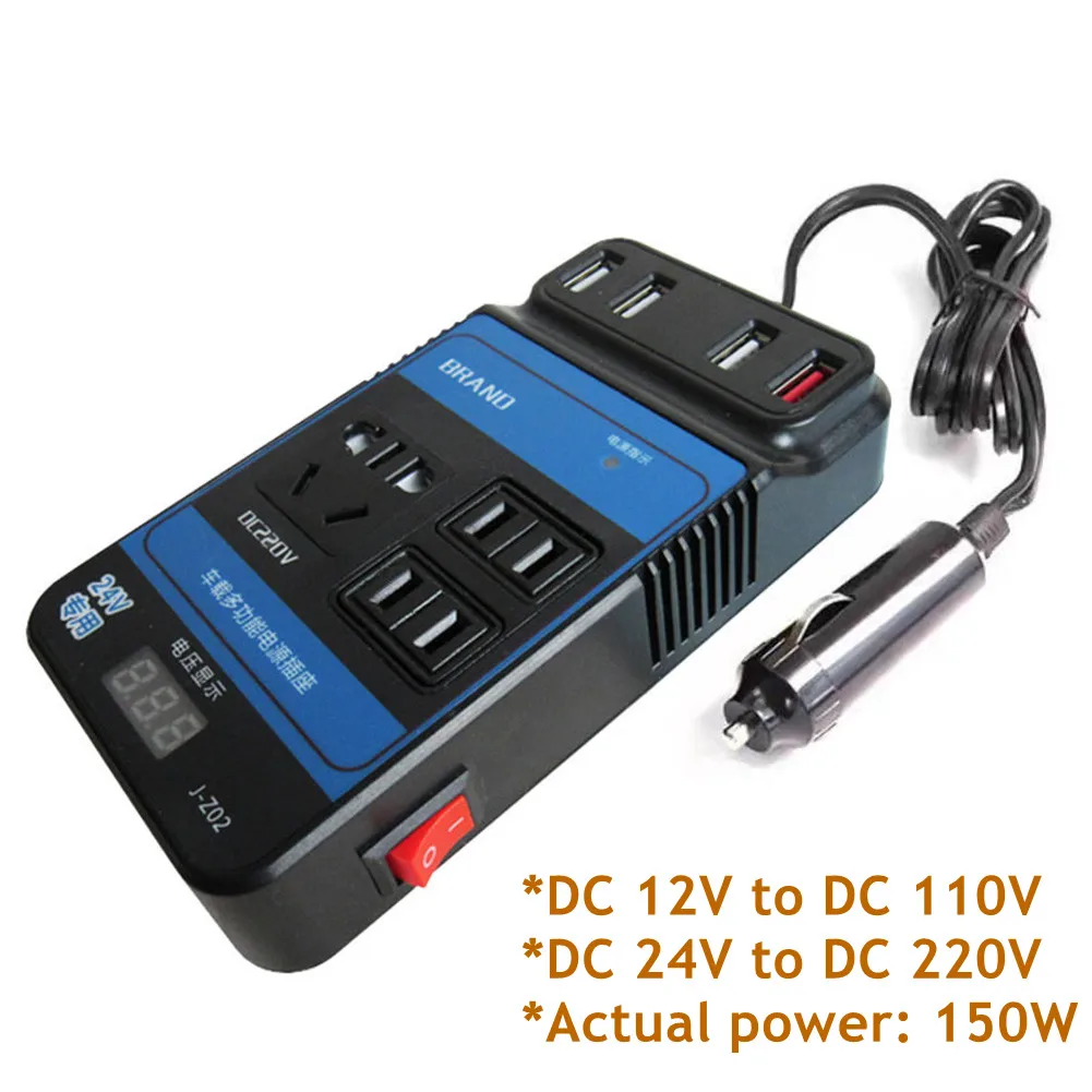 

1 шт., универсальный автомобильный преобразователь напряжения с 4 usb-портами