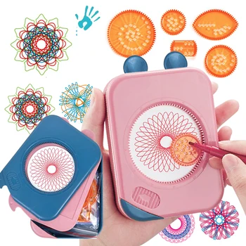 Magic Spirograph Drawing Toys Painting Template Multi-function Accessories Geometric Ruler Drafting Tools Storage Set Kids Toys 1