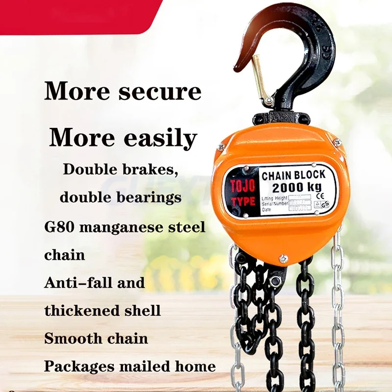 3M/6M Lift 1 Ton Manual Reverse Chain Small Lifting Hoist Lifting Portable Manual Lever Block Crane Triangle Chain Heavy Crane