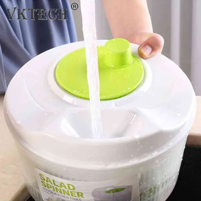 Multifunction Salad Spinner Lettuce Dryer Manual Vegetable Drainer Crisper Strainer For Washing Drying Leafy Kitchen Accesosries 4