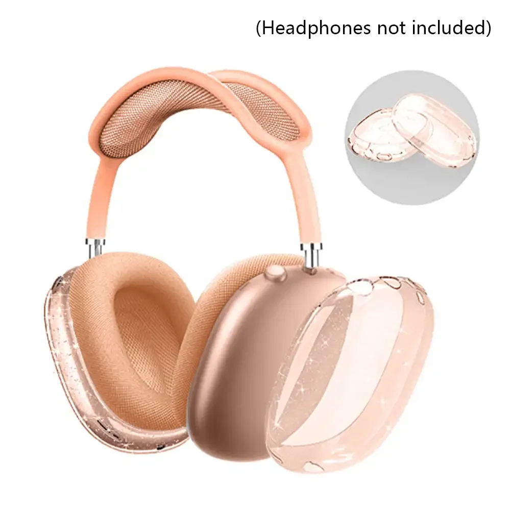 2024 Glitter Aesthetic Transparent Anti-Fall Dust-Proof Headphone Cover