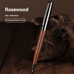Luxury Black Ink Ballpoint Pen with Wooden Barrel for Smooth Writing and Elegant Design (Black)