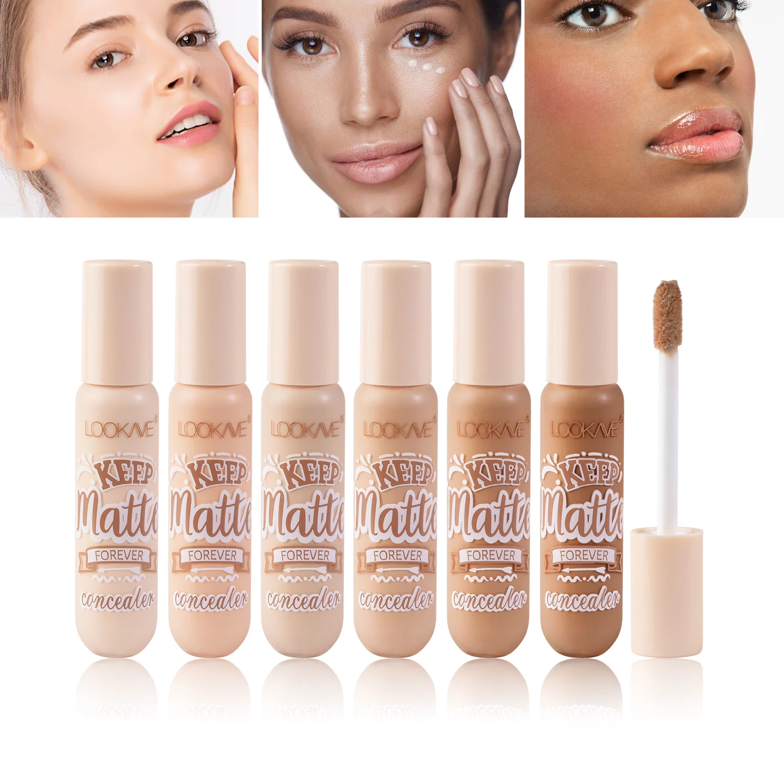 Waterproof Liquid Concealer Foundation Cream, Lasting Full Coverage, Acne Spot, Dark Circles, Dark Concealer, Face Makeup Cosmetic, sponge head concealer liquid concealer makeup concealer waterproof concealer face concealer concealer foundation cream
