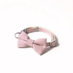 Charming Adjustable Bow Tie Cat Collar - Stylish Pet Accessory (Pink)