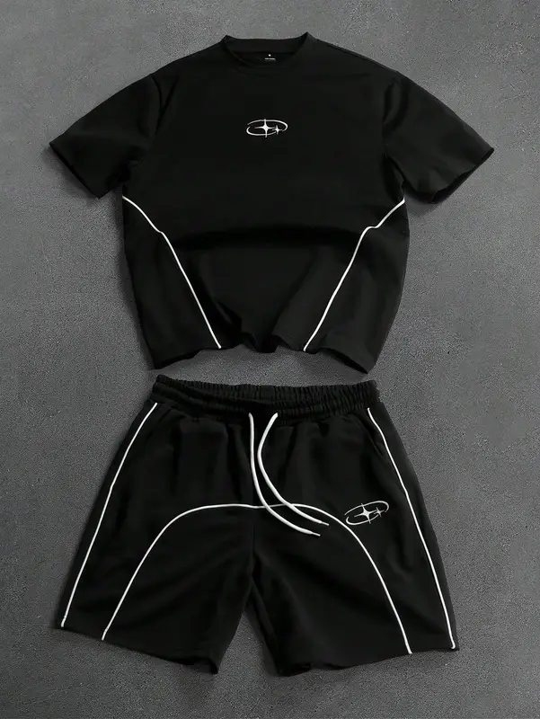2026 Summer New Men's Short-Sleeved Shorts Set with 3D Pattern Printing - Street Casual Fashion Comfortable and Stylish - Image 2