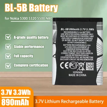 3.7V 890mAh BL-5B Batterie Al Litio per Nokia 5300 5320 5500 N80 N90 7360 3230 5070 3220 6120c Cellulare Bl5b