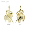 10Pcs Gold Color Death Invisible Setting Metal Cubic Zirconia Jewelry Copper Wholesale Pendant PM53084 1