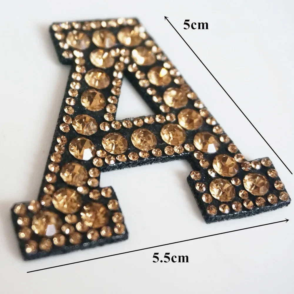 6 Gold Decorative Rhinestone Alphabet Letter Stickers DIY Crafts - A in  2023