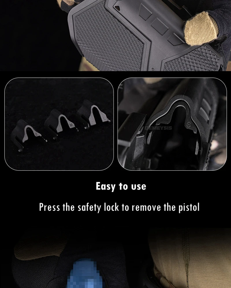 Right Hand Tactical Gun Holster Universal Shooting Hunting Pistol Holder Use with X300U-A Flashlight for SIG SAUER WALTHER