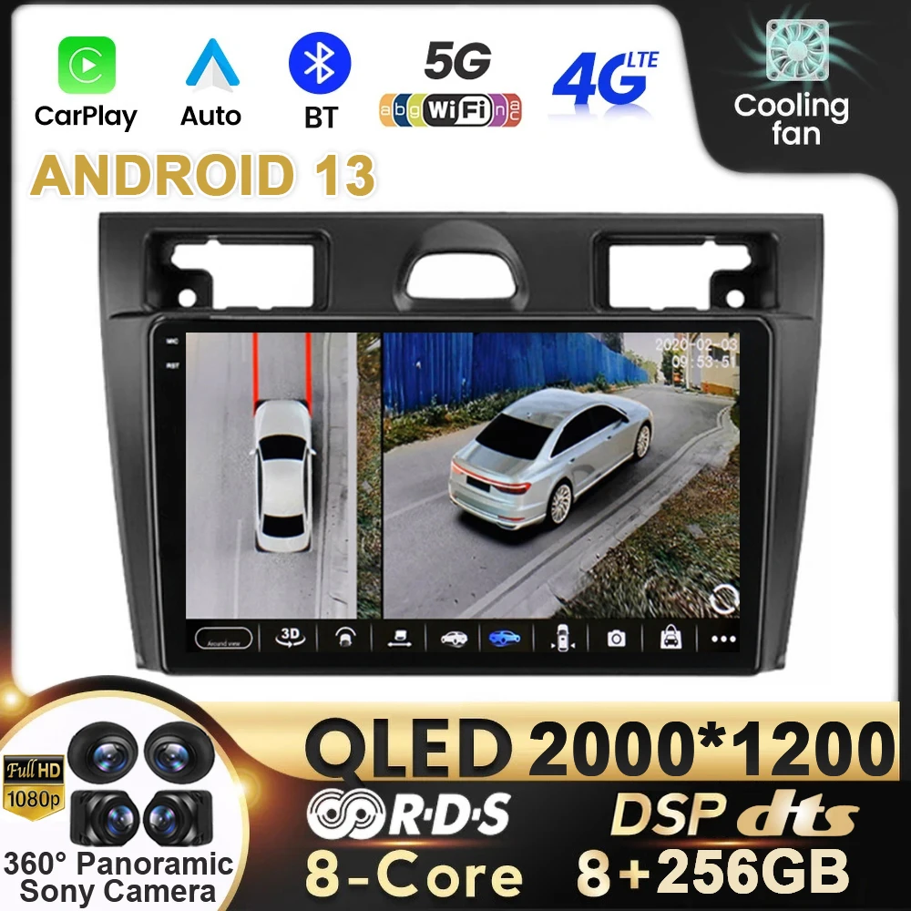 Autoradio Android 13 Per Ford Fiesta Mk Vi 5 Mk5 2002 - 2008 Gps Auto Navega Stereo Head Unit Carplay Hdr No 2Din Dvd Multimedia