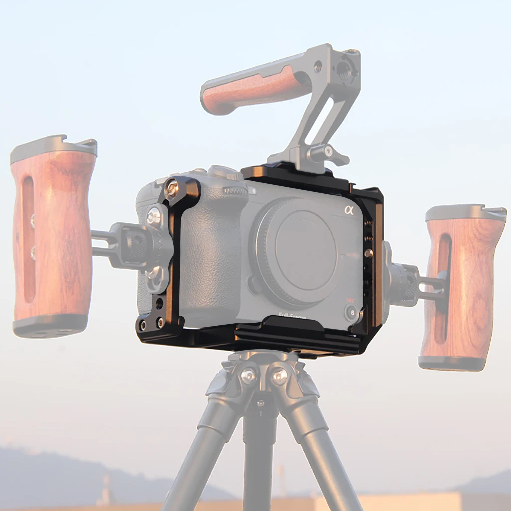 Schnellwechselhalterung, halber Käfig, Käsemontageplatte oben, 1/4 3/8 Zoll Loch, L-Platte, Handgriff für Sony FX3 FX30 DSLR-Kamera – Detail 24