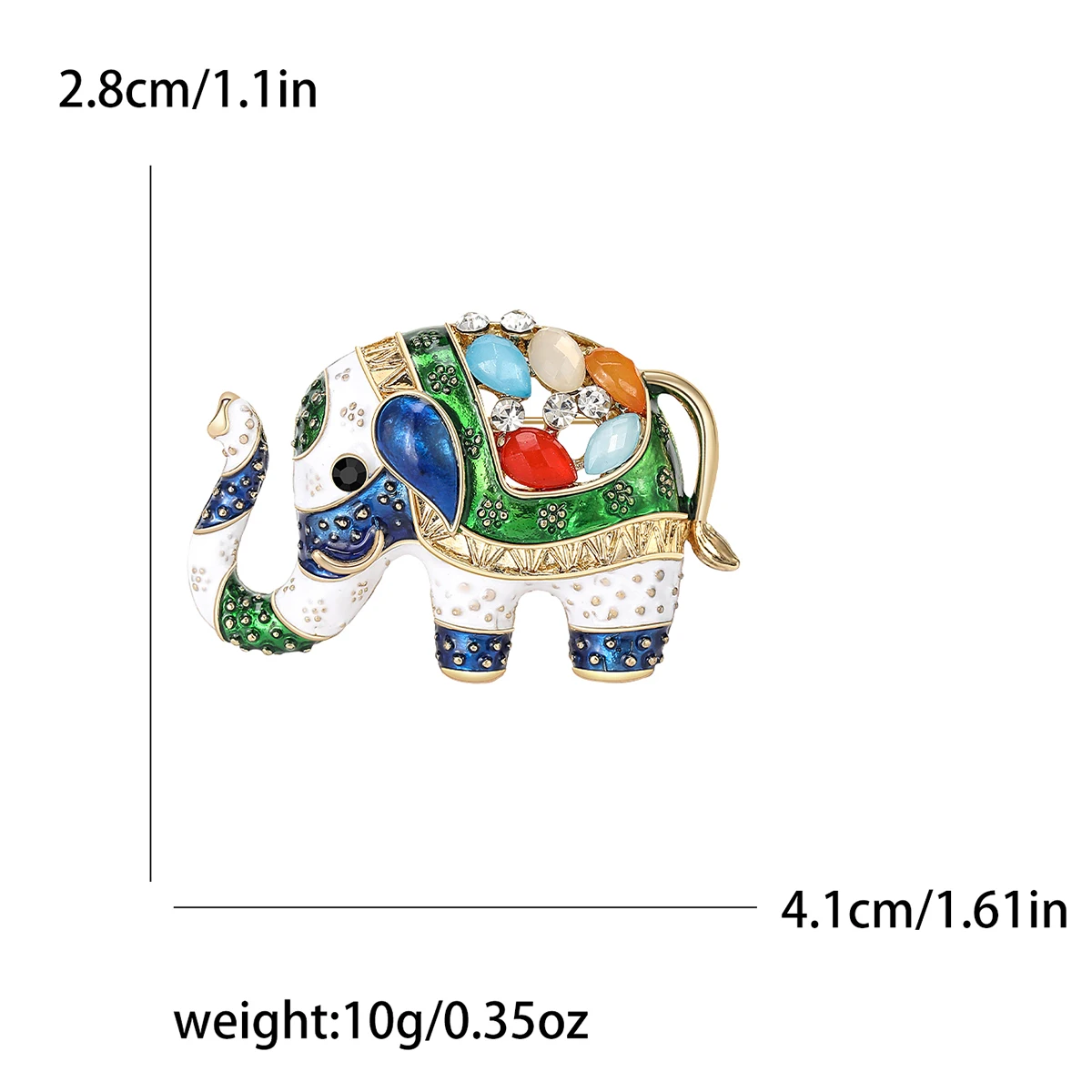 Broche épingle éléphant En Acier Argenté - Neuf Avec étiquettes, Style Animalier