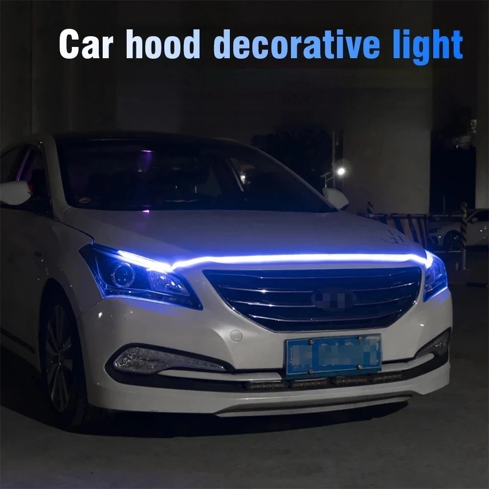 180cm Led Car Hood Lights Strip Universal Engine Hood Guide Decorative Light Bar