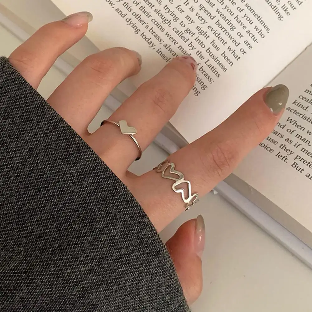Index Finger Ring Stylish Electroplating Opening Ring Ladies Women Ring  Ins Style Adjustable Ring Fashion Jewelry 6