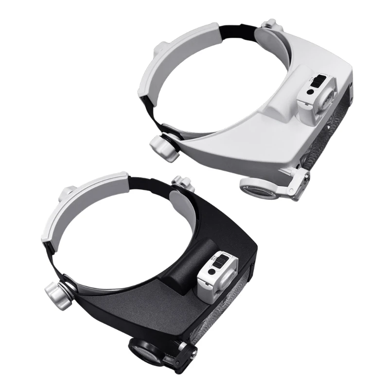 

1.5X 3X 9.5X 11X Headband Magnifier, Head Mount Glass with LED Light for Close Work Jewelers Loupe