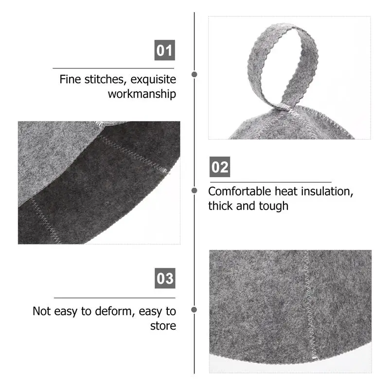 2Pcs Anti Heat Sauna Hat Thicken Wool Felt Shower Cap Hair Turban Quickly Towel Drying Towel Mens Costume Costume Hatsss Sauna