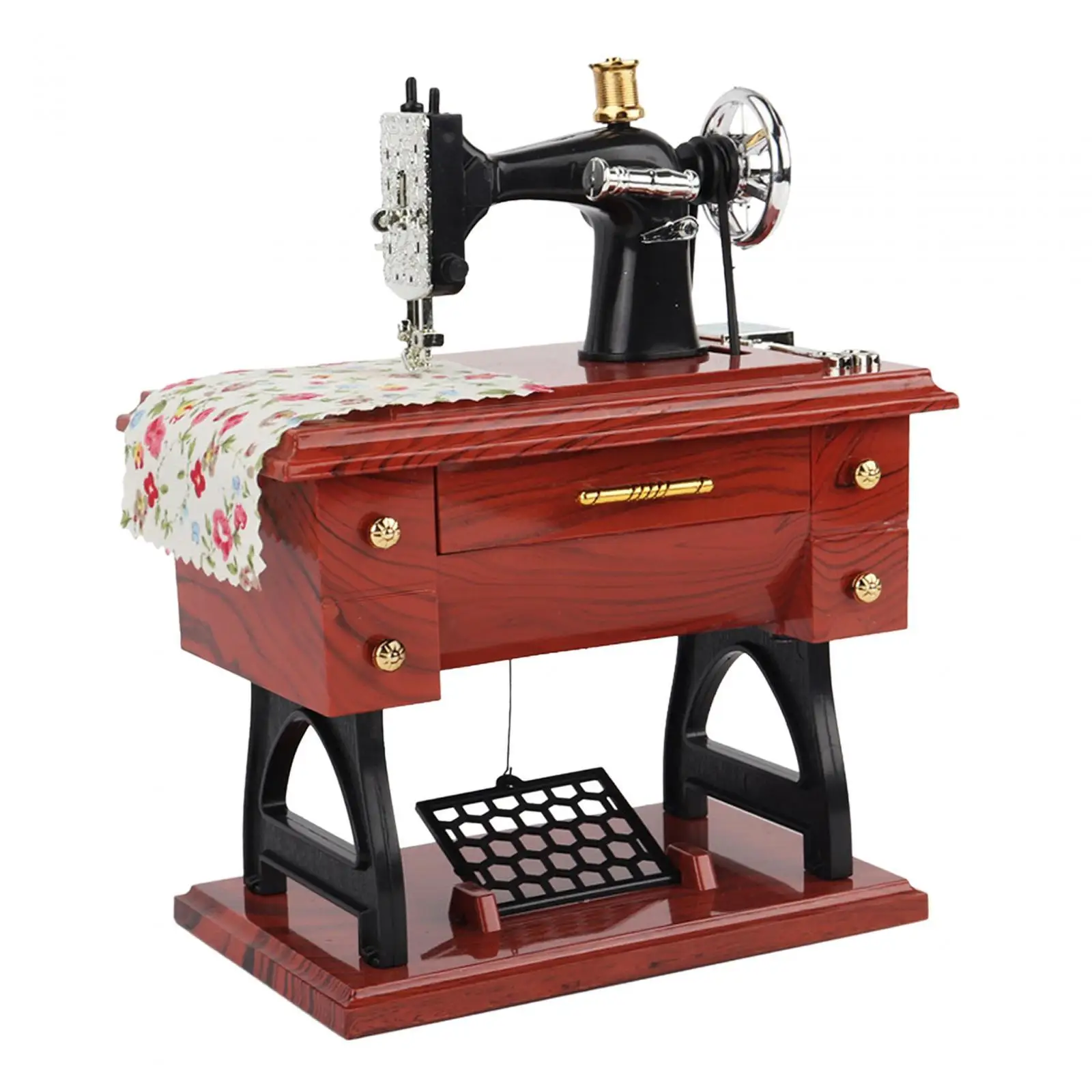 Sewing Machine Music Box Vintage Musical Toy Mechanical Music Box Wind up Music Box for Gift New Year Home