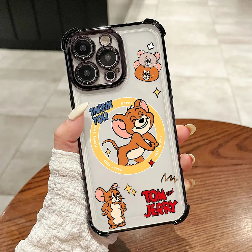 Enhanced Cat Mouse T&J Plating Phone Case with Anti-Fall Airbag