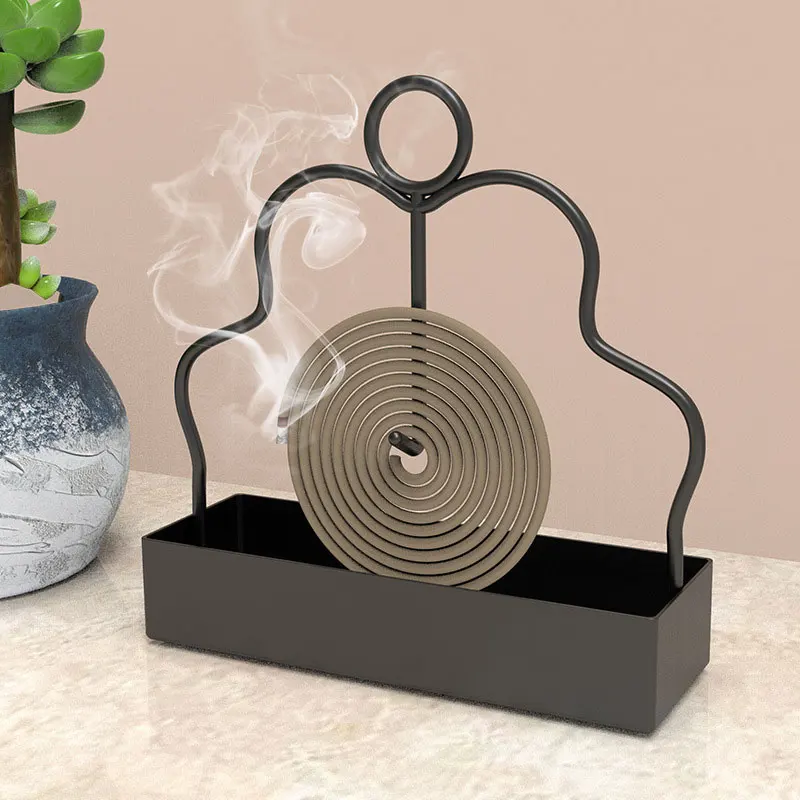 Iron Mosquito Coil Holder Incense Storage Rack Coil Incense Burner Frame Rack For Household Bedroom Patio Repellent Accessories