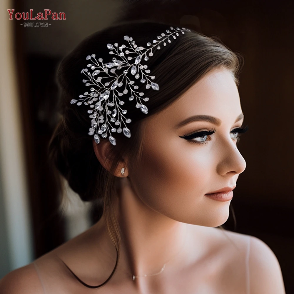 

YouLaPan Rhinestone Bride Headpiece Wedding Hair Accessories Crystal Bridal Tiaras Hairbands Bridesmaid Headband for Party HP581