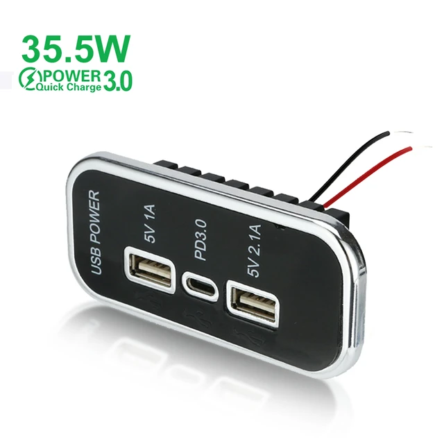 USB-Autoladegerät 5a, schnelles Laden, 12–24 V, Steckdose, leichteres Auto-USB-Ladegerät  für Handy-Ladegerät