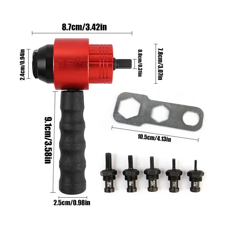 Rivet Applicator Adapter Drill Attachment Easy Processing Rivet Attachment Installation Tool Efficient Riveting Hand Tool Insert