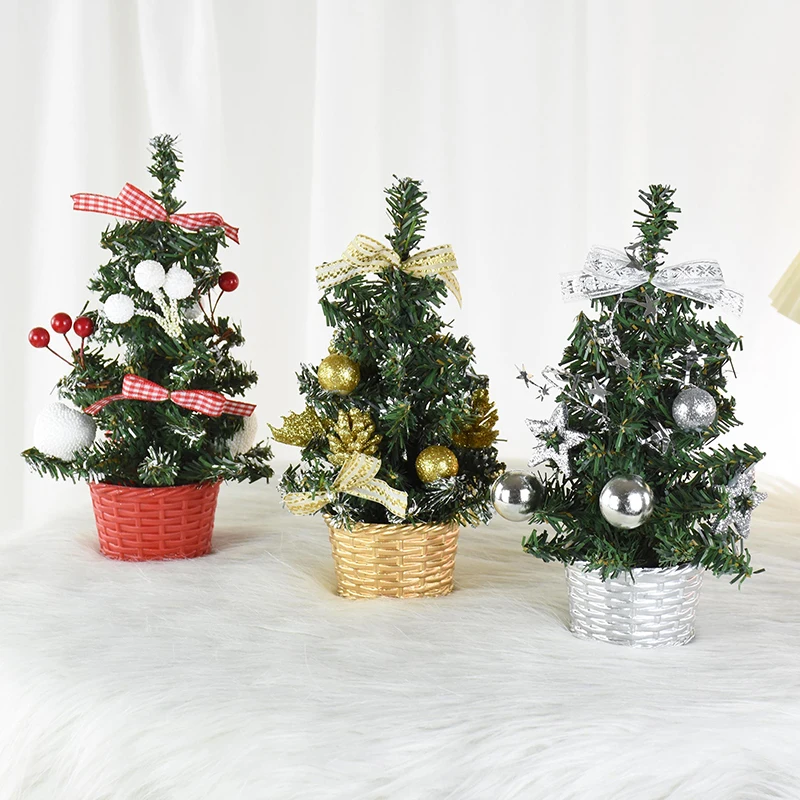 

20cm Mini Christmas Tree Xmas Festival Desktop Decorations Artificial Small Pine Tree New Year Gifts Christmas Navidad Ornaments