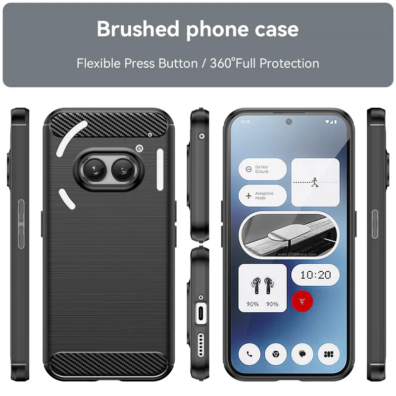Carbon Fiber Shockproof Silicone Bumper Case - 6.7 Inch Protective Cover