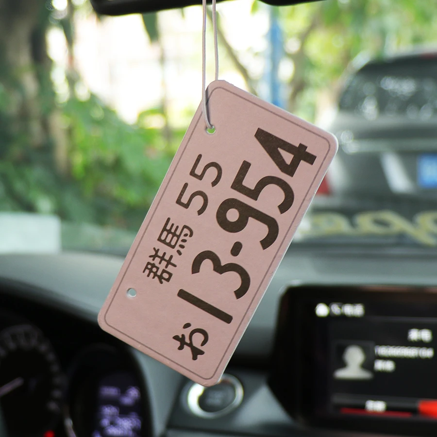 JDM Style Car Air Freshener Japanese License Plate Solid Paper Flavoring Perfume Diffuser Car