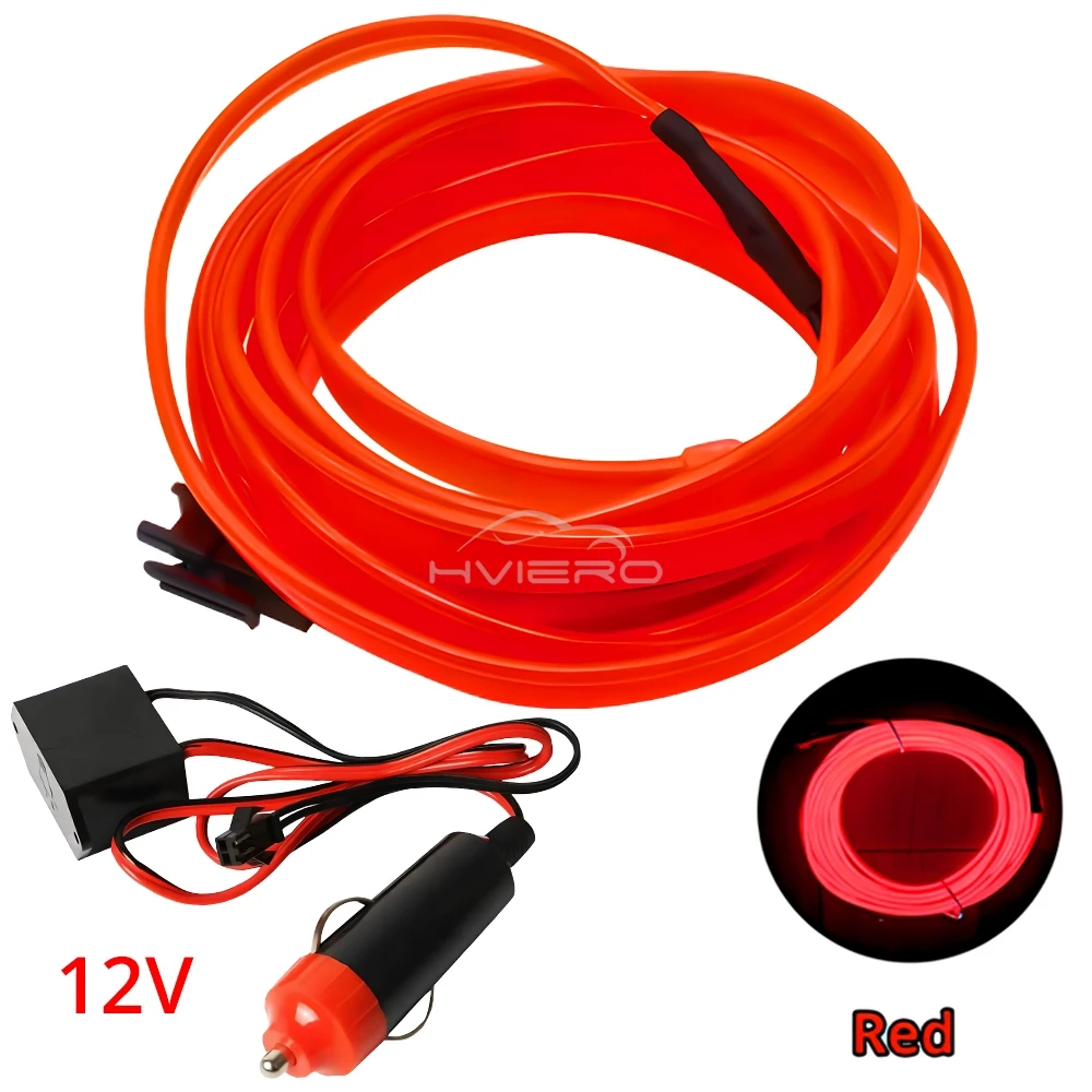 ตัวเลือกสินค้า สายไฟ LED ยืดหยุ่น ตกแต่งภายในรถ 12V