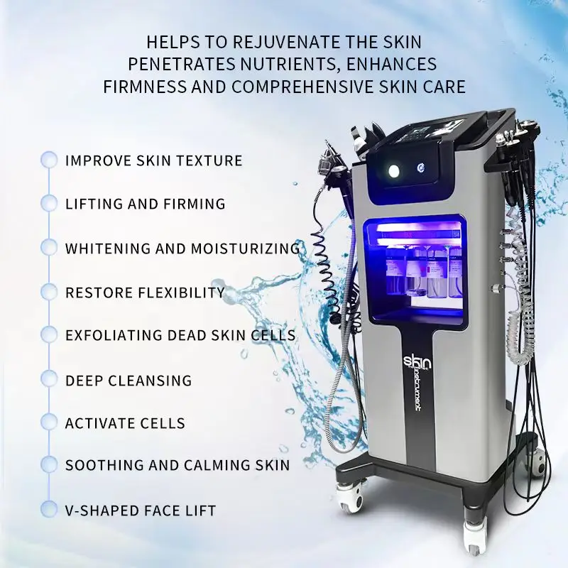 8 Handles Hydra H2O2 Hydrogen Hydrodermabrasion Facial Hidra Small Bubble Facial Dermabrasion Hydra Aqua Machine