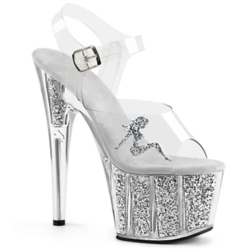 

In summer, new high heels and see-through women's shoes are paired with 15cm embellished dance shoes