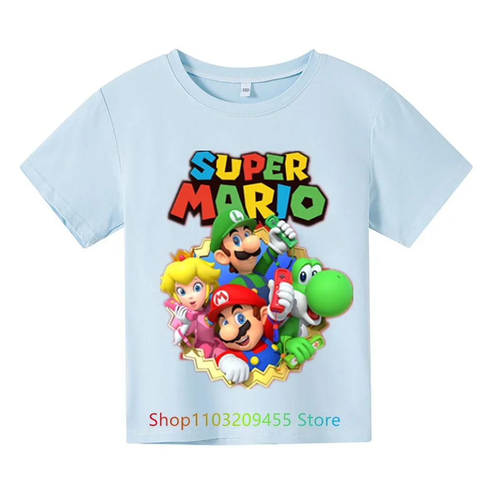 Kids Clothes Cartoon Tops Tee Super Marios-bros T-shirts For Boys Girls T Shirt Children's Clothing Tops T-shirt Boy Baby Tees 4