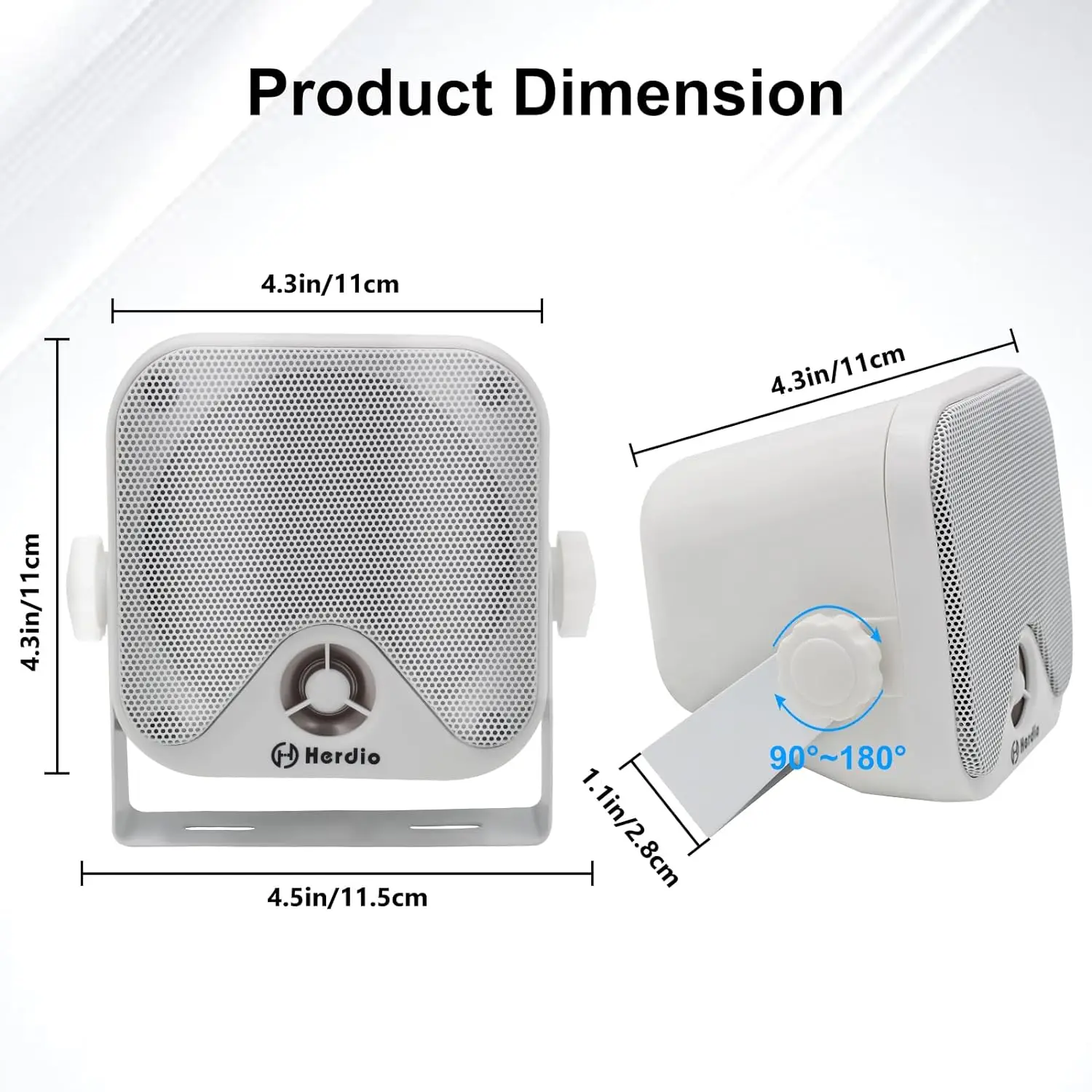 120W 4 Inch Marine Waterproof Boat Speakers Motorcycle Audio Speaker Heavy Duty Music Sound System For ATV UTV Surface Mounted