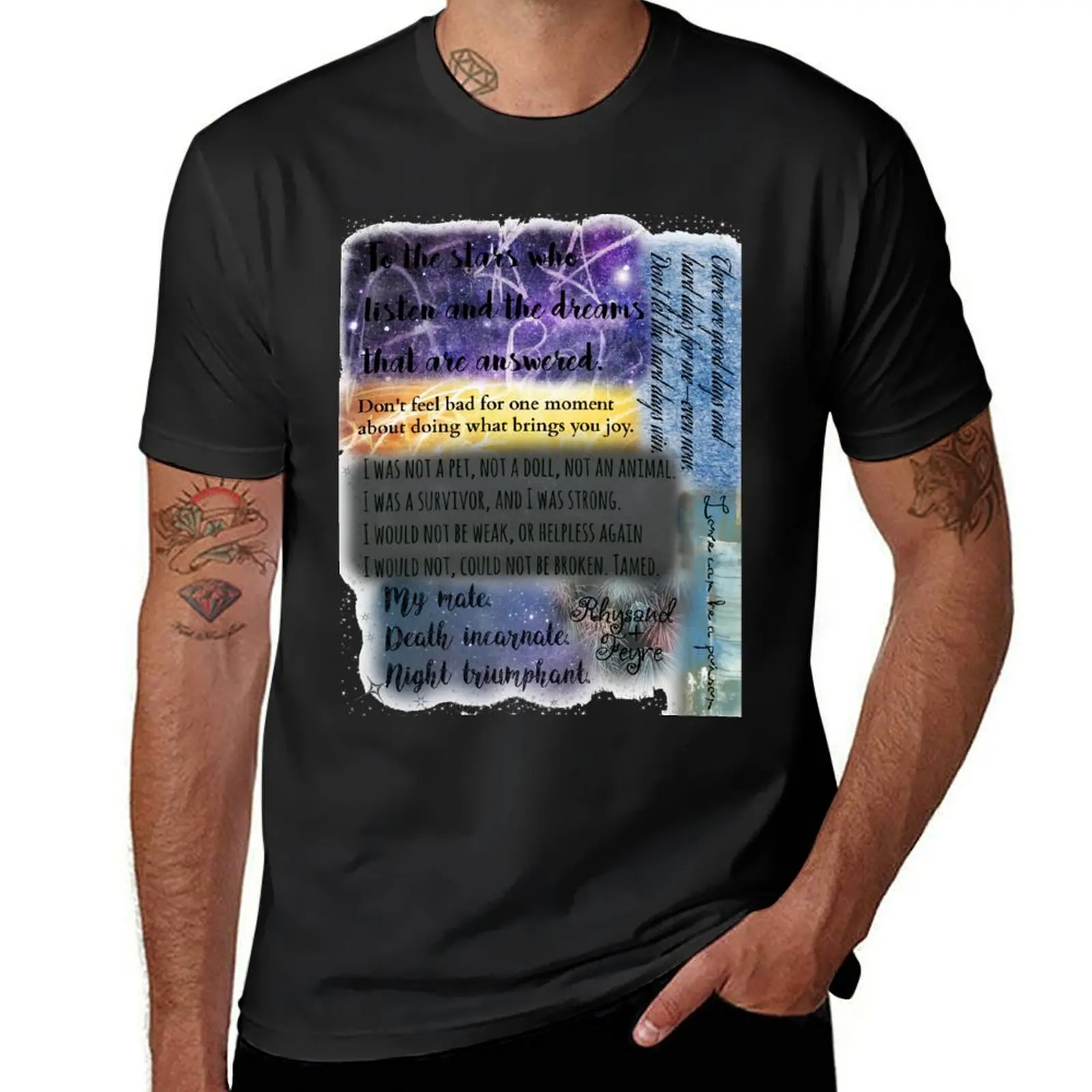 

ACOTAR QUOTE COLLAGE T-Shirt tees blanks plus size tops Aesthetic clothing mens plain t shirts